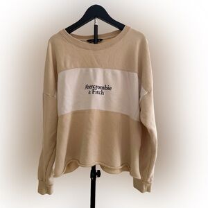 Abercrombie & Fitch Women's Cream Sweatshirt size XL